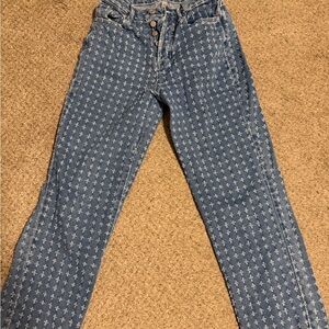 PacSun Blue Patterned Boot Cut Jeans